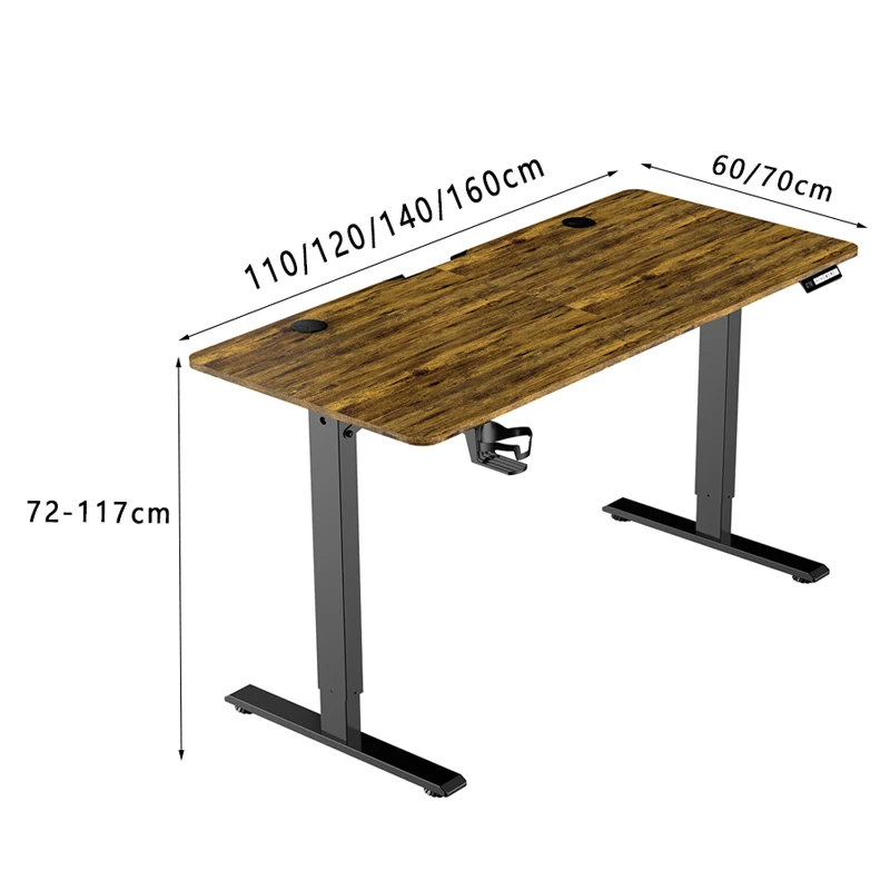 High Quality Ergonomic Electric Rising Desk Steel Height Adjustable Table For Sit To Stand Desk Standing Computer Desk
