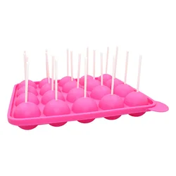 WH56 Silicone Round Lollipop Mold 20 Holes Chocolate Moulds Candy Maker Pop Lollipop Molds Cake Mould Baking Cake Mold
