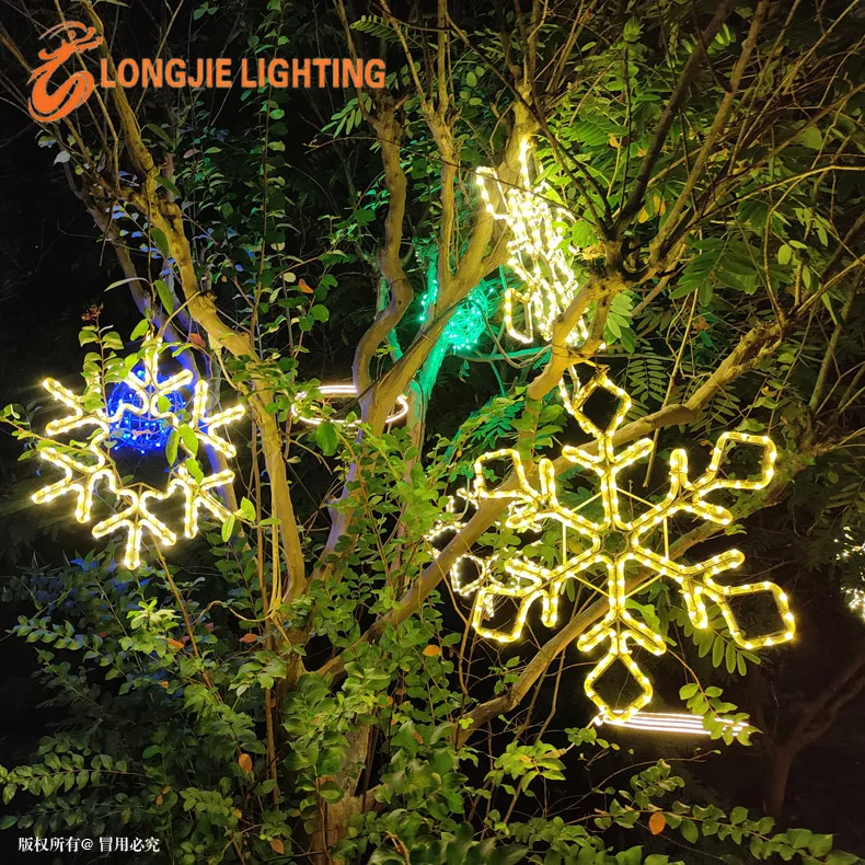 D:80CM Outdoor Festival Holiday Lighting Christmas Snowflake Decoration LED 2D Motif Lights
