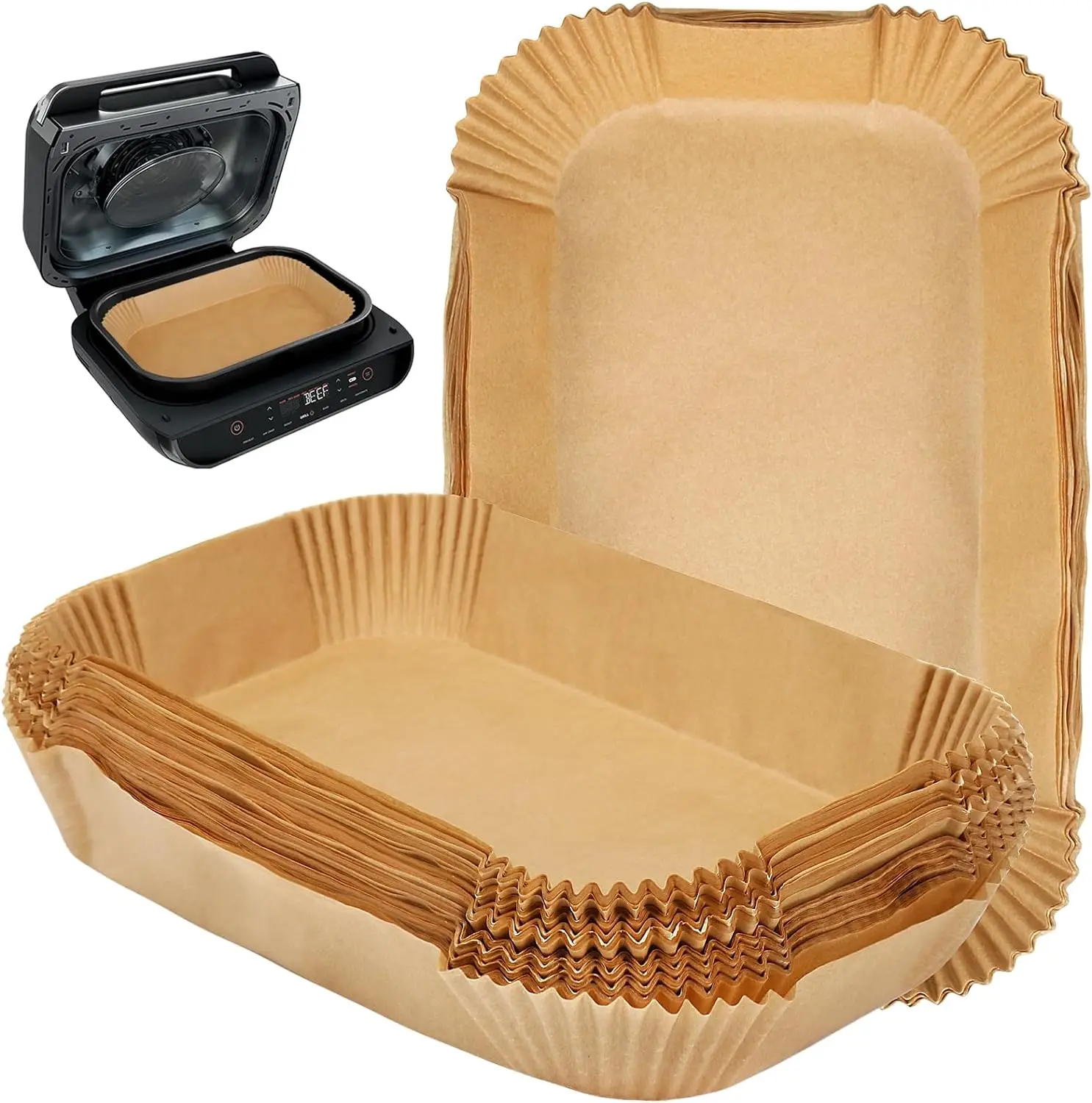 Low MOQ Disposable Air Fryer Liner Paper Square or Round Oil-proof Parchment Paper Liners Water-proof Airfryer Baking Paper