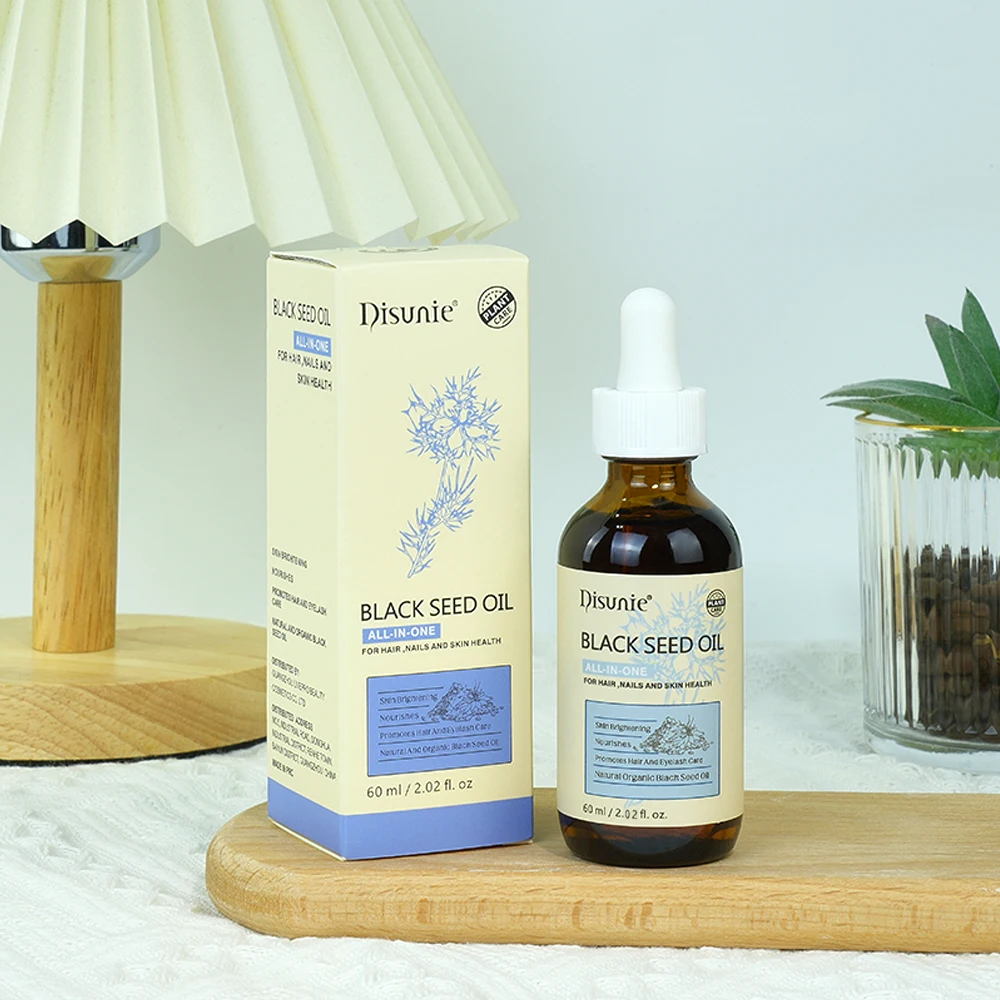 100% Pure Natural Hair Growth Black Seed Oil Eyelash Growth Hair Damage Repair Anti Wrinkle Skin Care Oil for Women Men