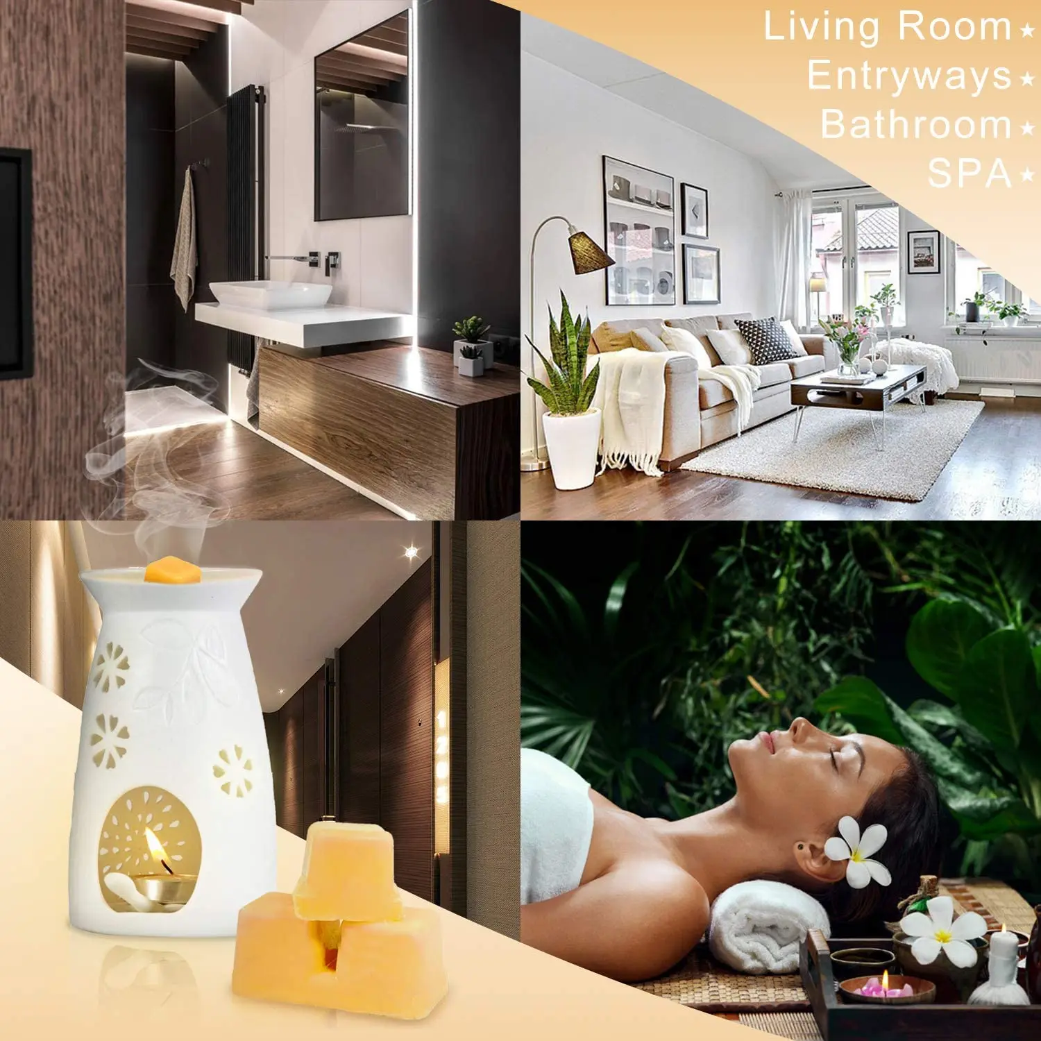 Factory Set of 8 Scented Wax Melts High Quality Natural Soy Wax 2.5 oz Assorted Wax Rose Lavender Warmer Cubes