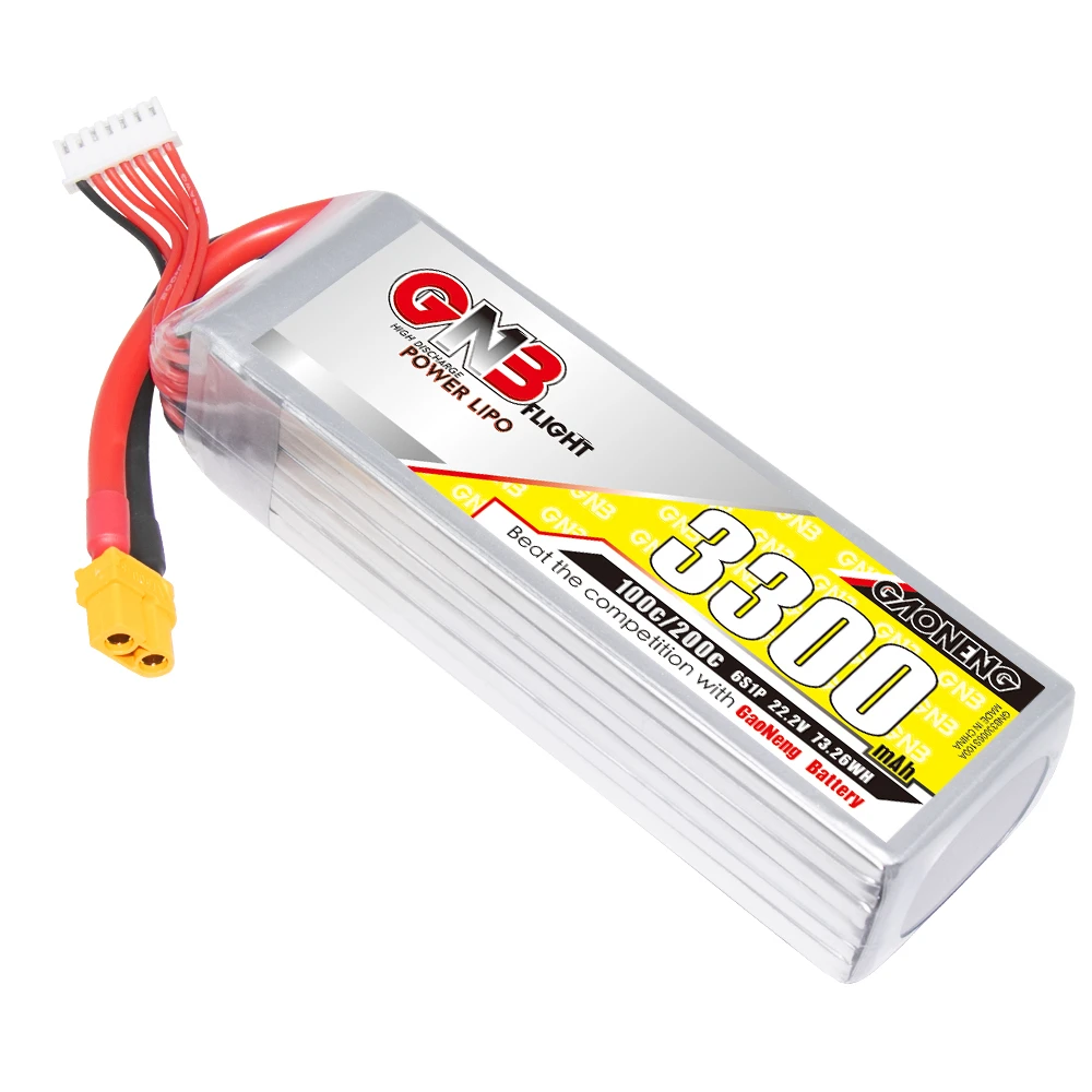 GAONENG GNB 3300mah 6S 22.2V 100C XT60 RC CAR Drone LiPo battery Flight High Discharge C rating Performance