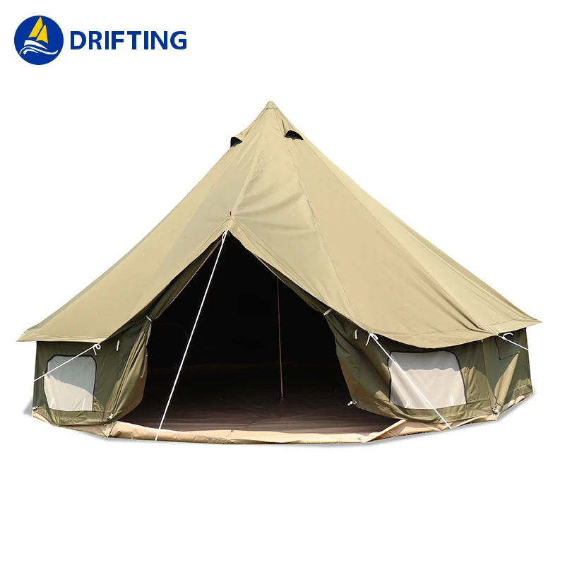 2021 New Waterproof Inflatable Camping Tent Caravan Awning Tent Large Space Circular Ger Family Camping Dome Tent