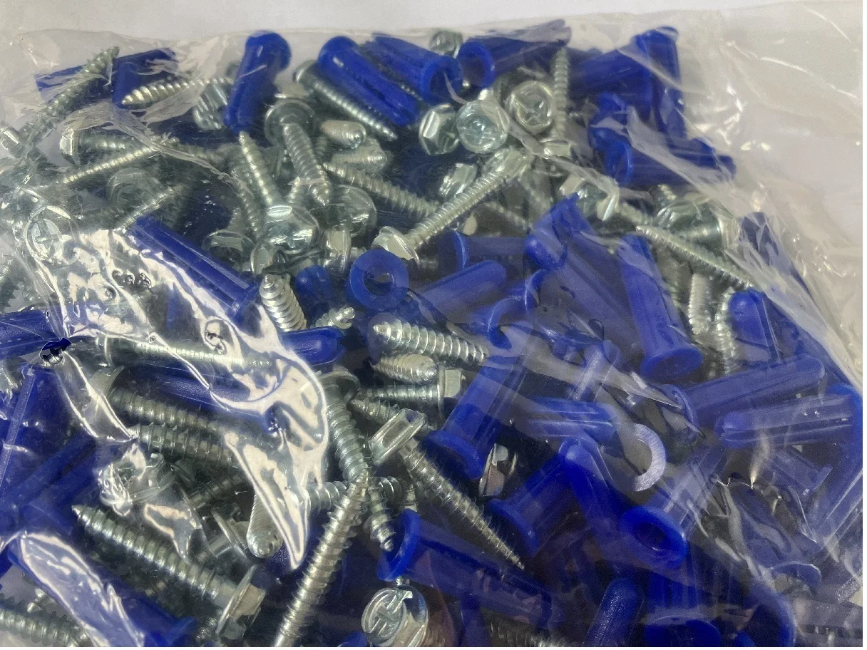 Plastic Drywall Anchor Kit with Screws and Masonry Drill Bit