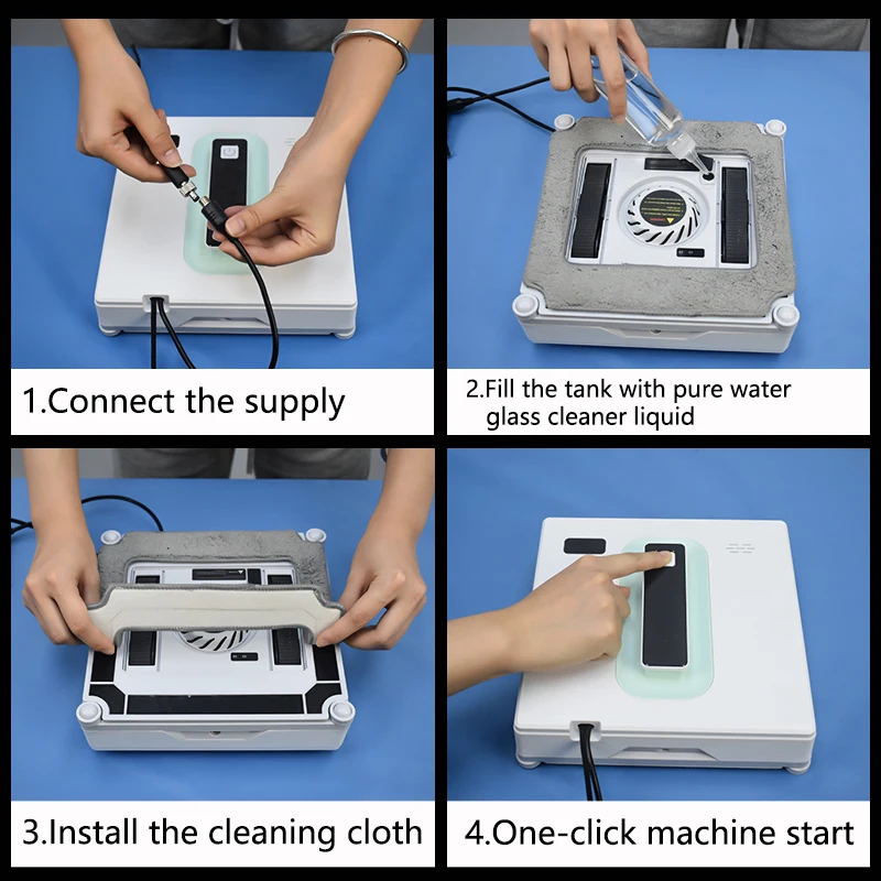 App Control water jet window cleaner robot self robotic vacuum clean intelligent electric glass cleaning