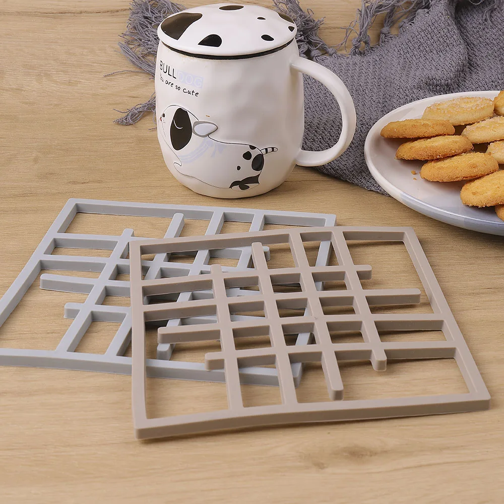 Hot Sale Custom Square Silicone Rubber Pot Holder Table Pad Trivet Mat