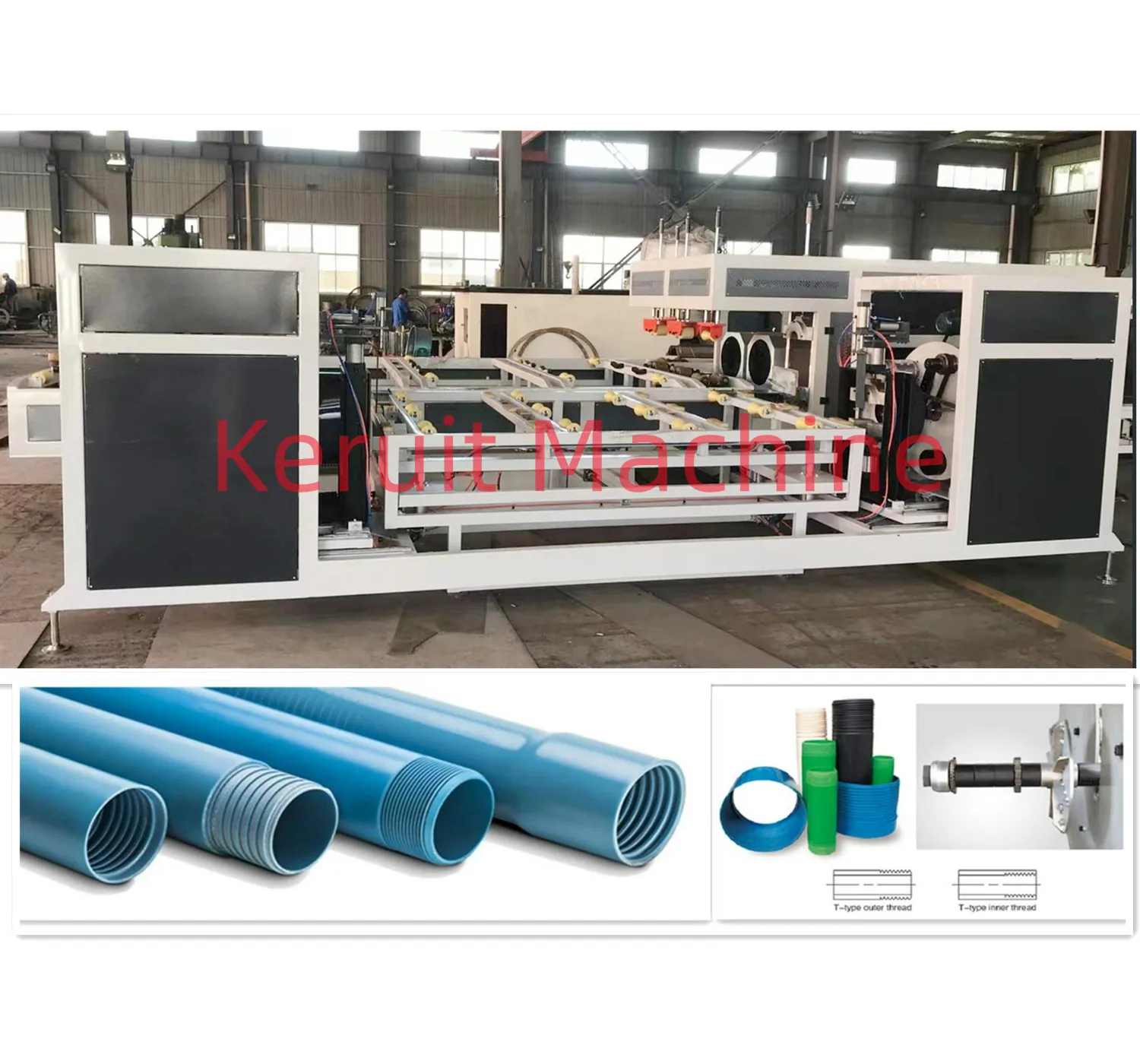 automatic PVC pipe double head thread cutting making machine