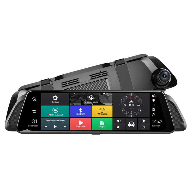 Высокое качество 10 дюймов Dashcam DVR автомобильный рекордер видеорегистратор с двумя объективами видеокамера с GPS навигации