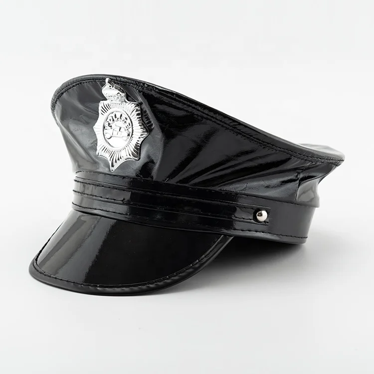 Fashion Design faux leather crazy cop hat costume plays brazil funny carnival hats