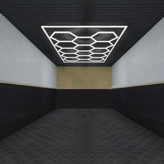 Cutomized Honeycomb LED Car Detailing Ceiling Light Hexagon Garage Light for Showroom 4S Workshop Barber DIY Fun Dropshipping