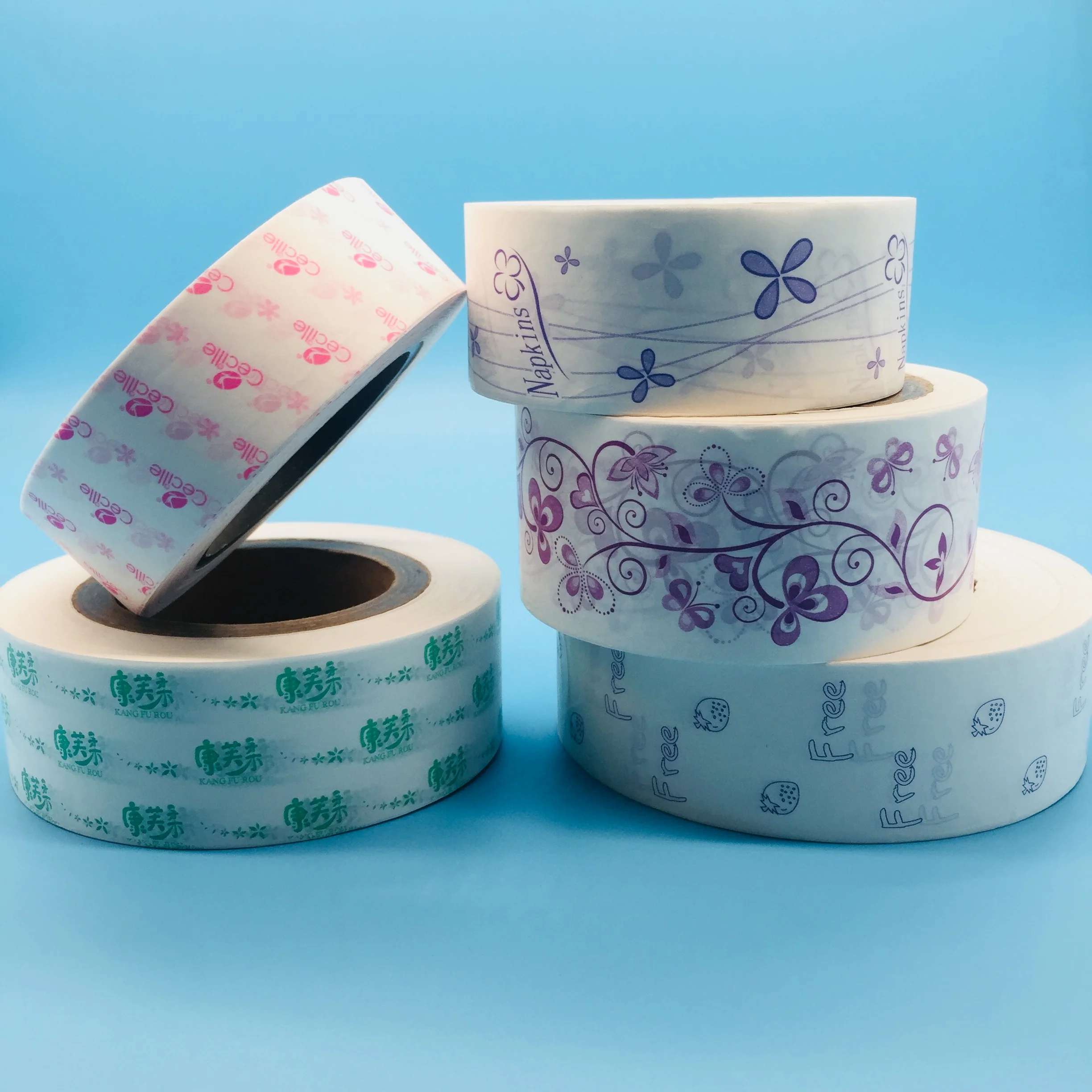 Silicone release paper  single side printing company logo for sanitary napkin making