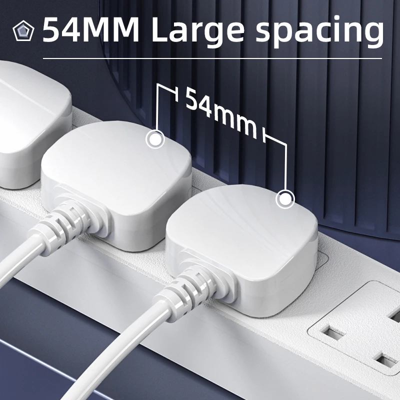 High quality 4 way 3m white extension socket uk surge protector power strip plug with 4 usb port