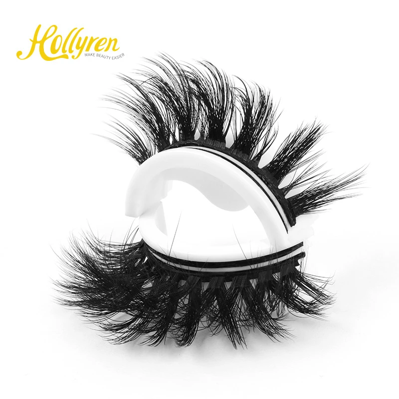 Hollyren Preglued 3D Faux Mink False Eyelashes Reusable Self Adhesive Lashes No Glue Or Eyeliner Needed Preglued Eyelashes