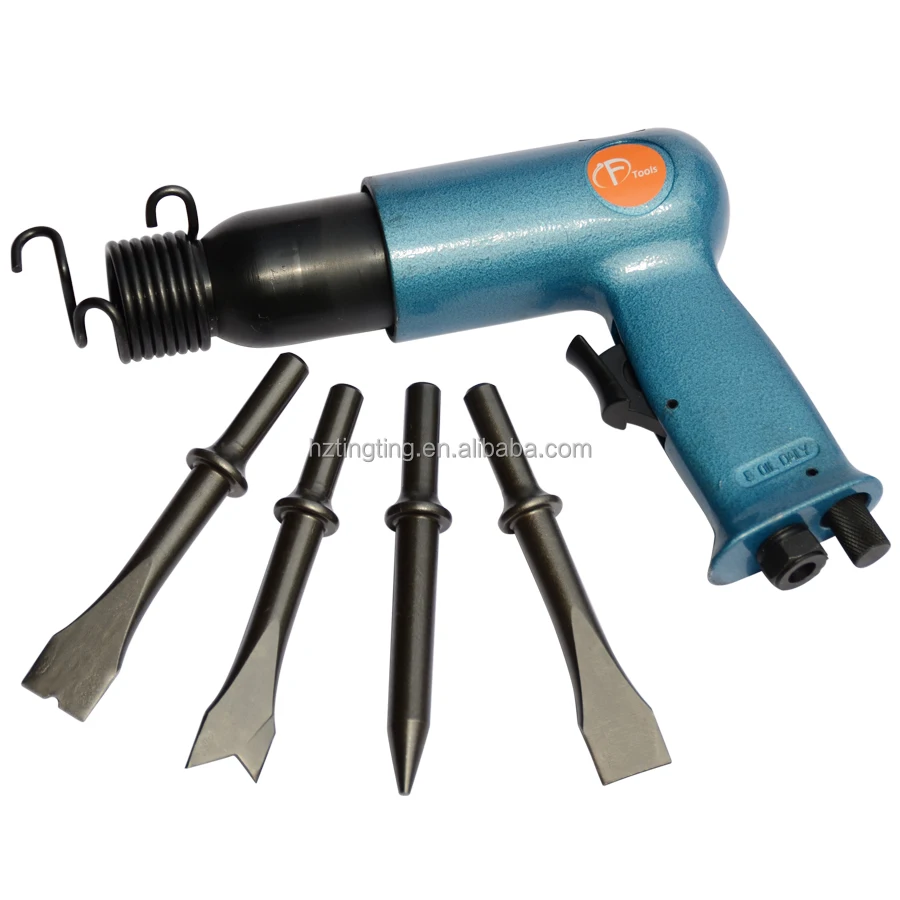 Heavy Duty 190mm Pneumatic Hammer With Chisel Bits Tool Kit Powered With Pneumatic Air Compressor