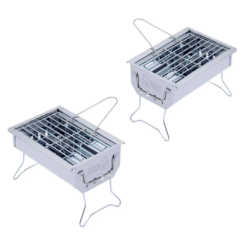 China Manufacturer Outdoor Portable Foldng Stainless Steel Light Grey BBQ Charcoal Grill