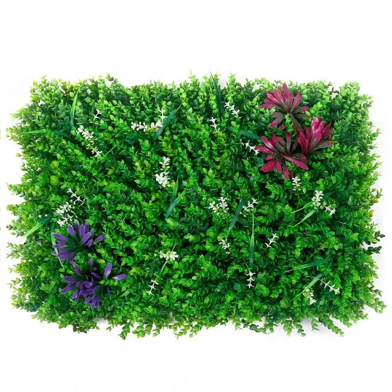 Flowers Roll Up Artificial Green Grass Wall Backdrop Plants Panel Wall For Plants Multi Stages
