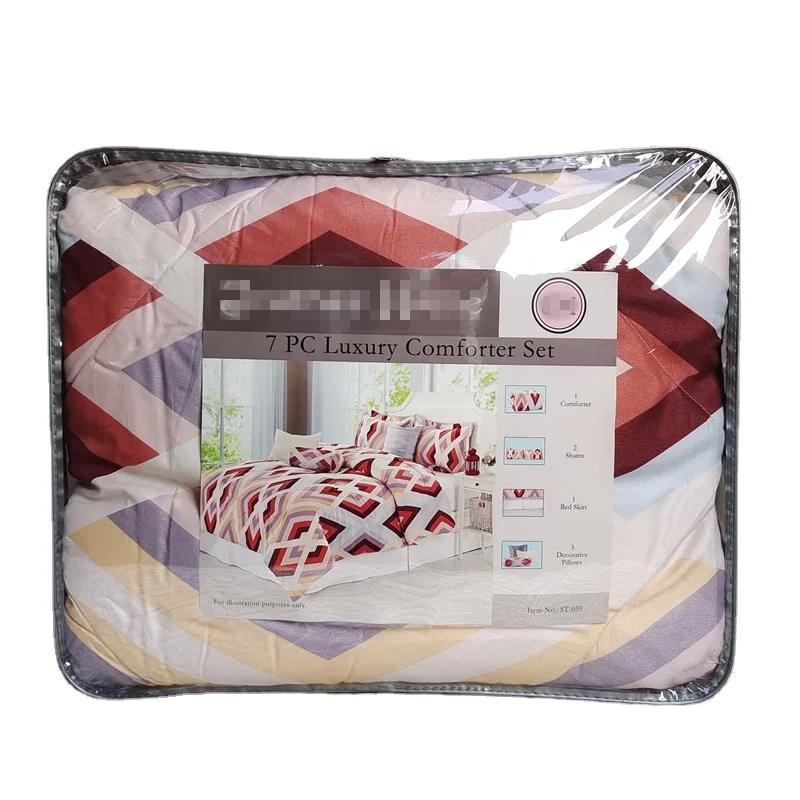 Clear PVC heavy Zipper Bag Quilt Pillow Blanket Bedding Packaging Bags with handle Transparent Plastic Bag for Quilt (1600469333757)