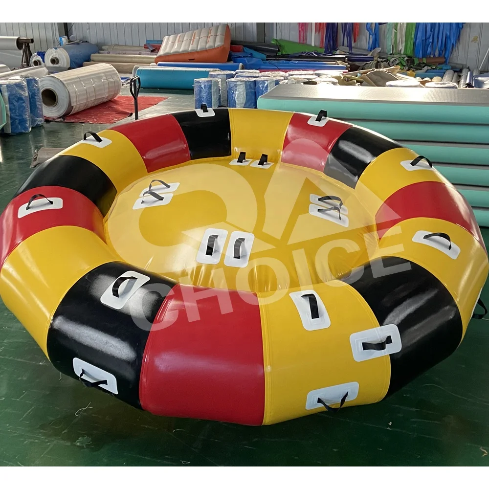 Commercial Inflatable Water Spinner Gyro for Water Park Games Flying Disco Boat Towable Aquatic Water Saturn Rocker