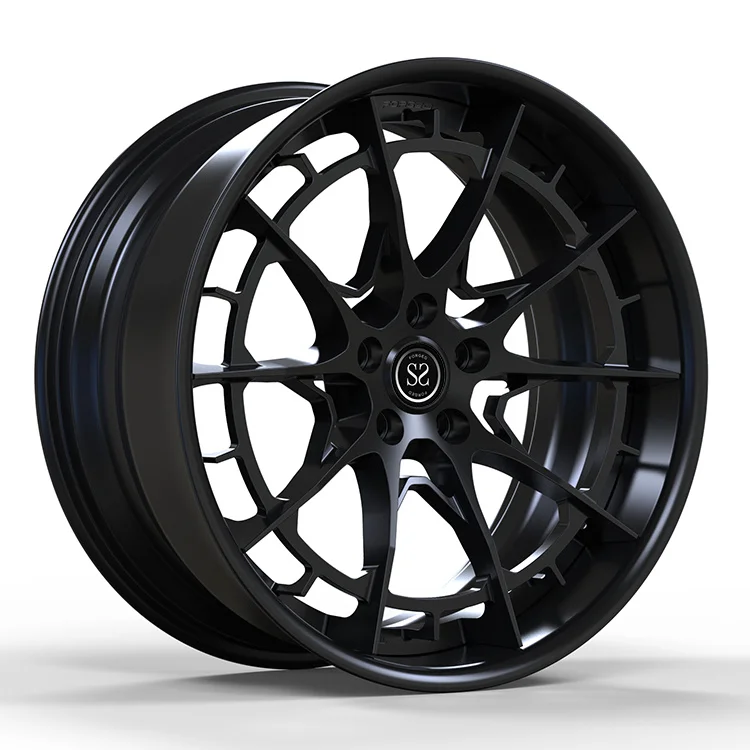 2 PC Forged Wheels Custom Matte Black Multi Spokes Alloy Rims