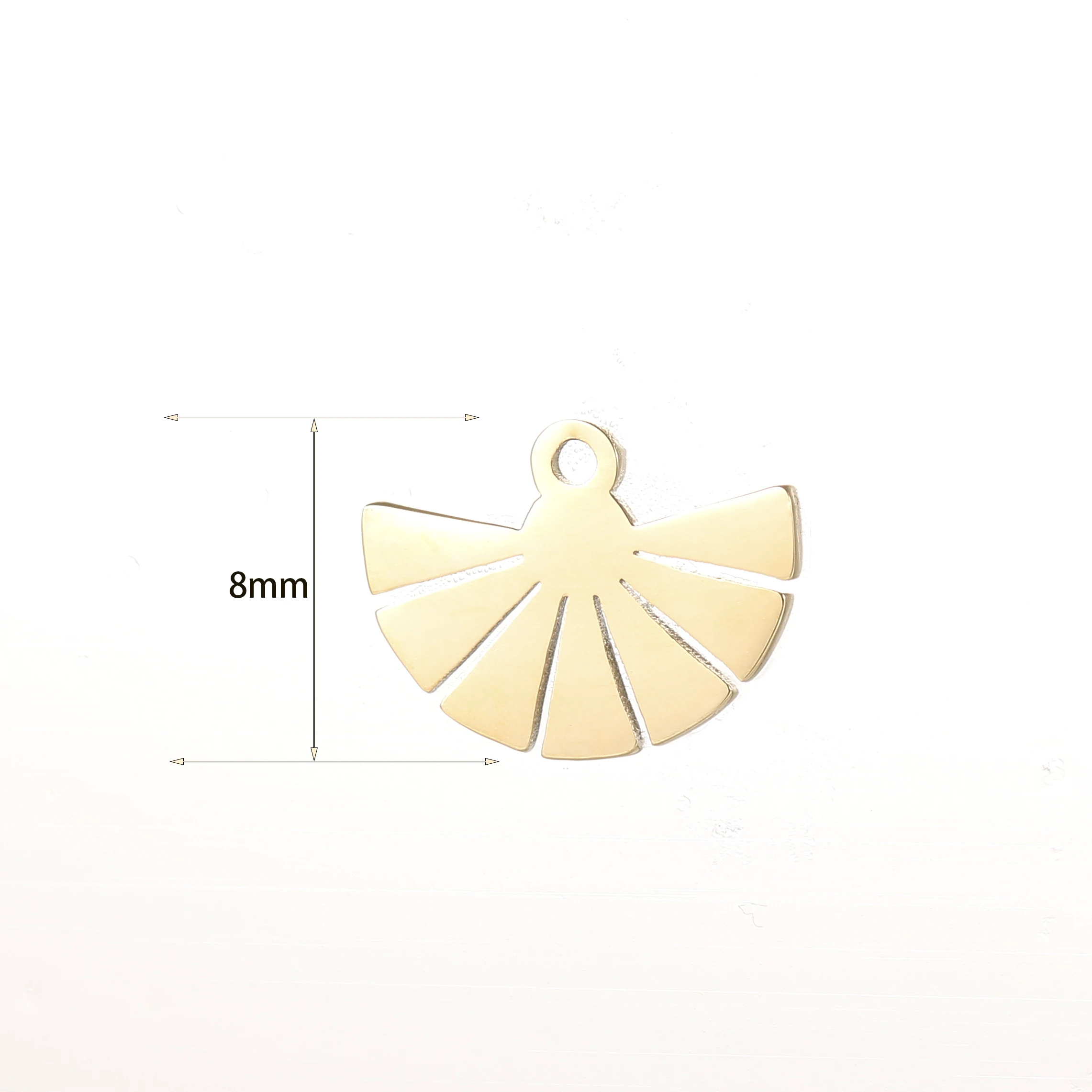 
Fashion Fan Shaped Desgner Jewelry Charms Gold Plated High Quality Stainless Steel Pendant 