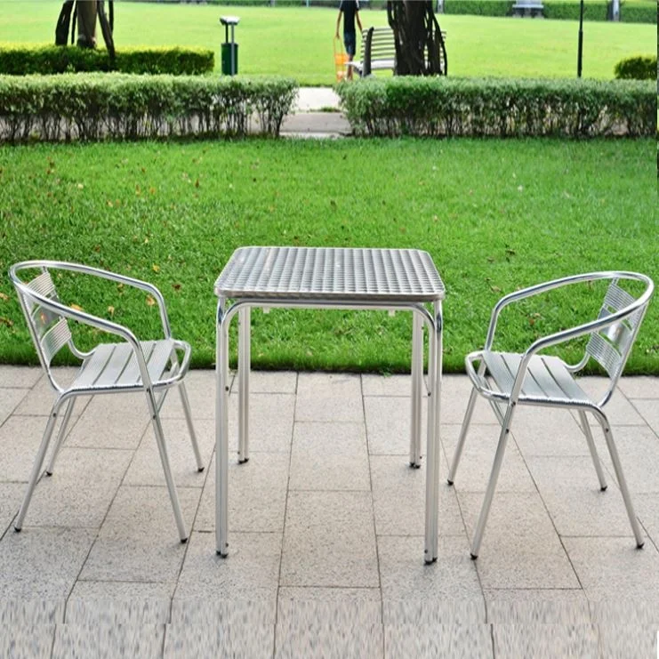 Outdoor Garden Modern Frame Airport Tube Dining Cheap Cafe Aluminum Chair