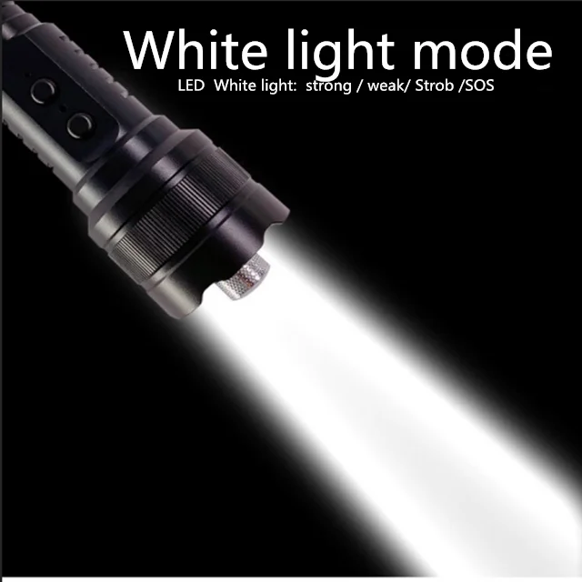 Dual-use flashlight-converts white and laser light