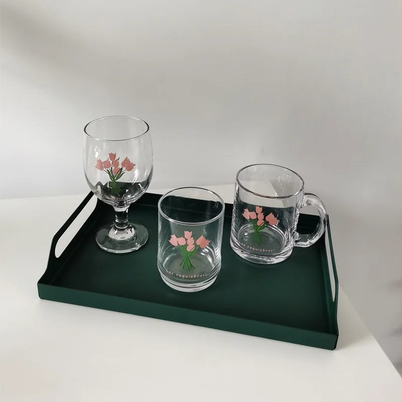 Best seller soda-lime wine glass with printing text on surface