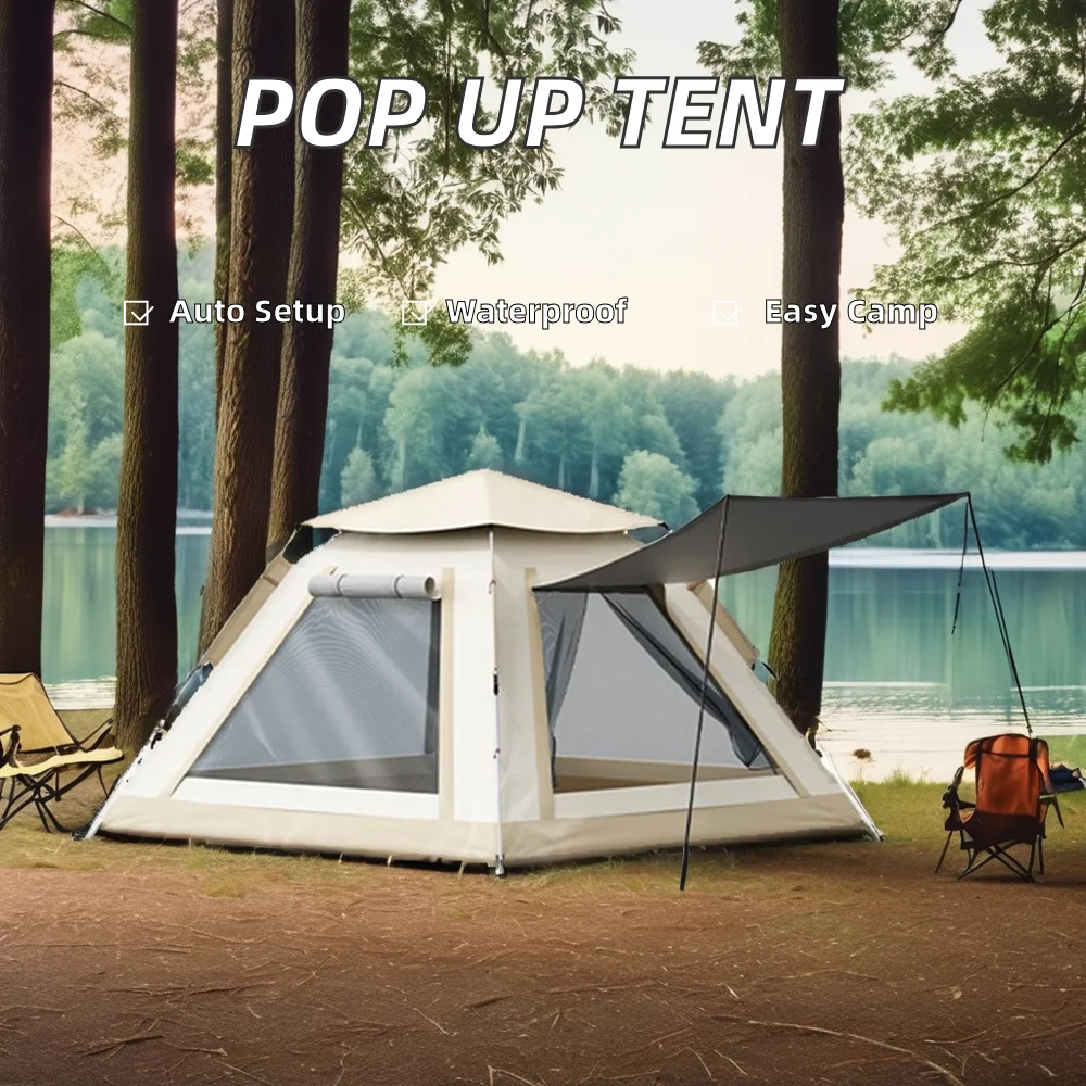 XiaShengPortable One-Bedroom Family Camping Cabin Tent Instant Pop up Waterproof Automatic Design for Hiking & Mountaineering