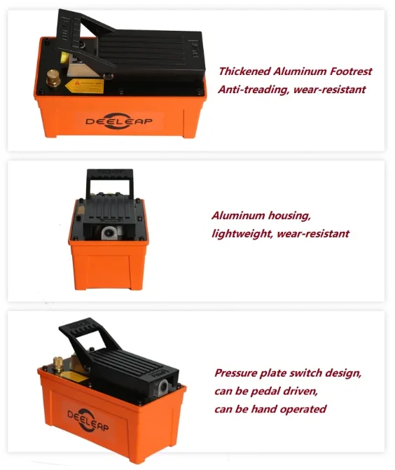 DEELEAP Air Foot Pedal Mini Hydraulic Pump - Single Acting Single Speed