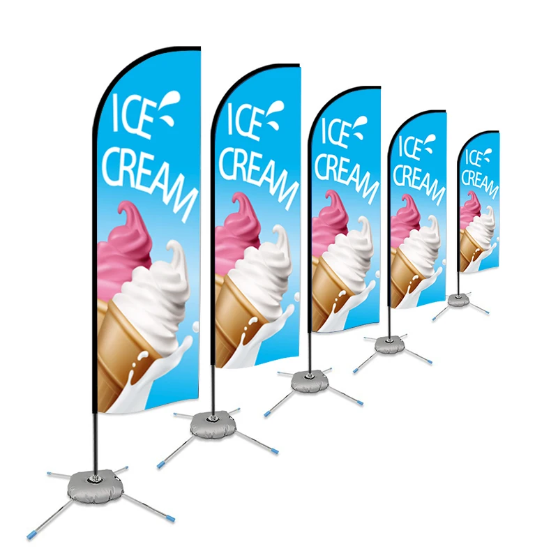 Custom Logo Feather Flag for Outdoor Event & Beach Promotion Custom Advertising Outdoor Flags