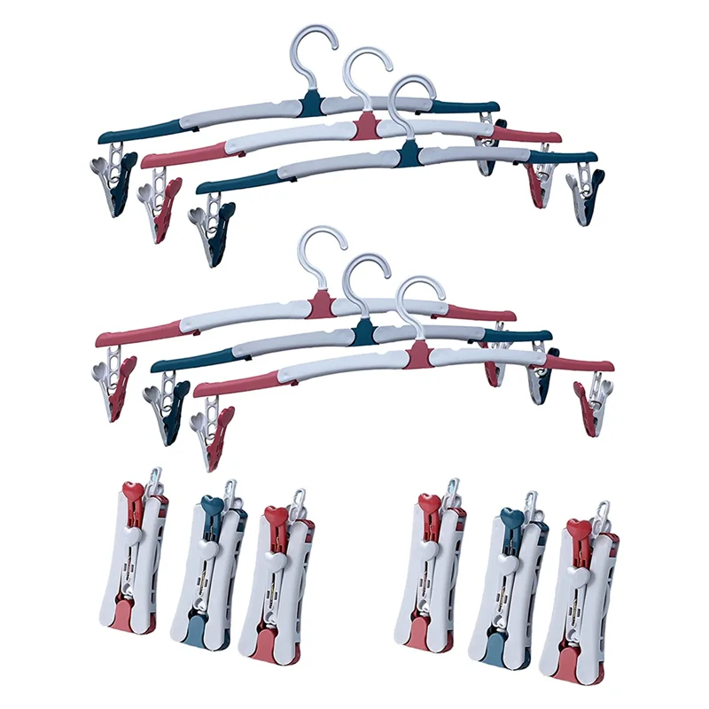 Travel Hangers,Portable Folding Baby Clothes Hangers with Clips Pants Hangers with Clips Drying Rack for Travel