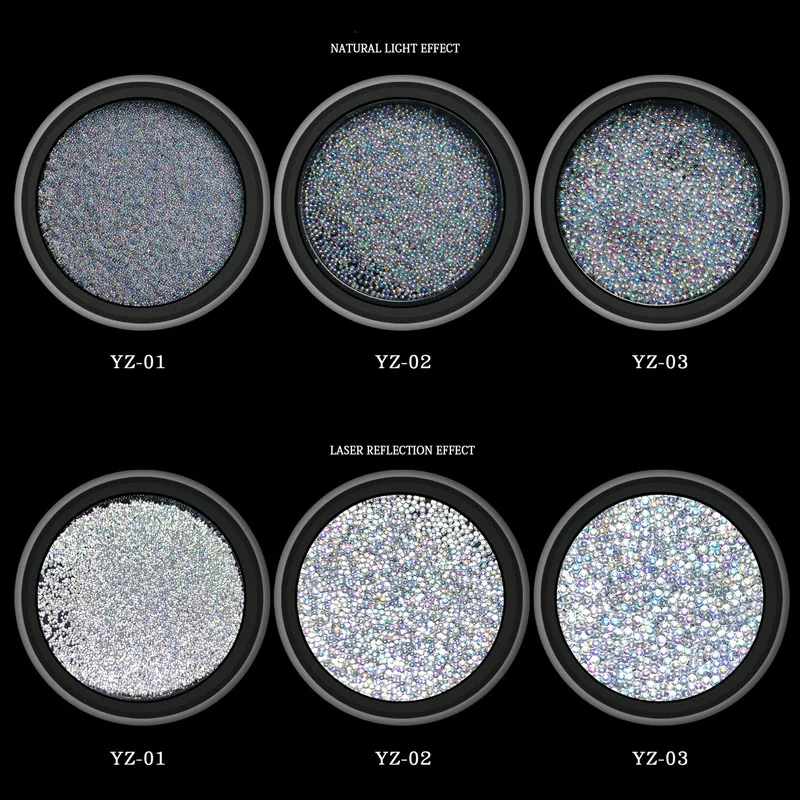 NEW Nail art reflective laser bubble beads new magic fish seed nail decorations flash round beads