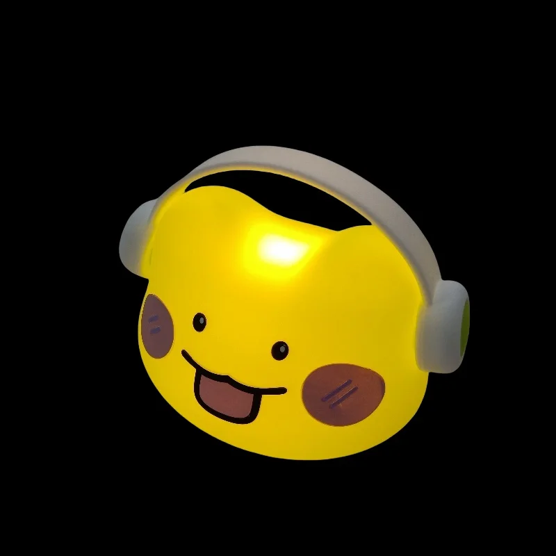 Cute USB recharging multicolor soft silicone smile animal style night light home decoration night lamp for kids gift