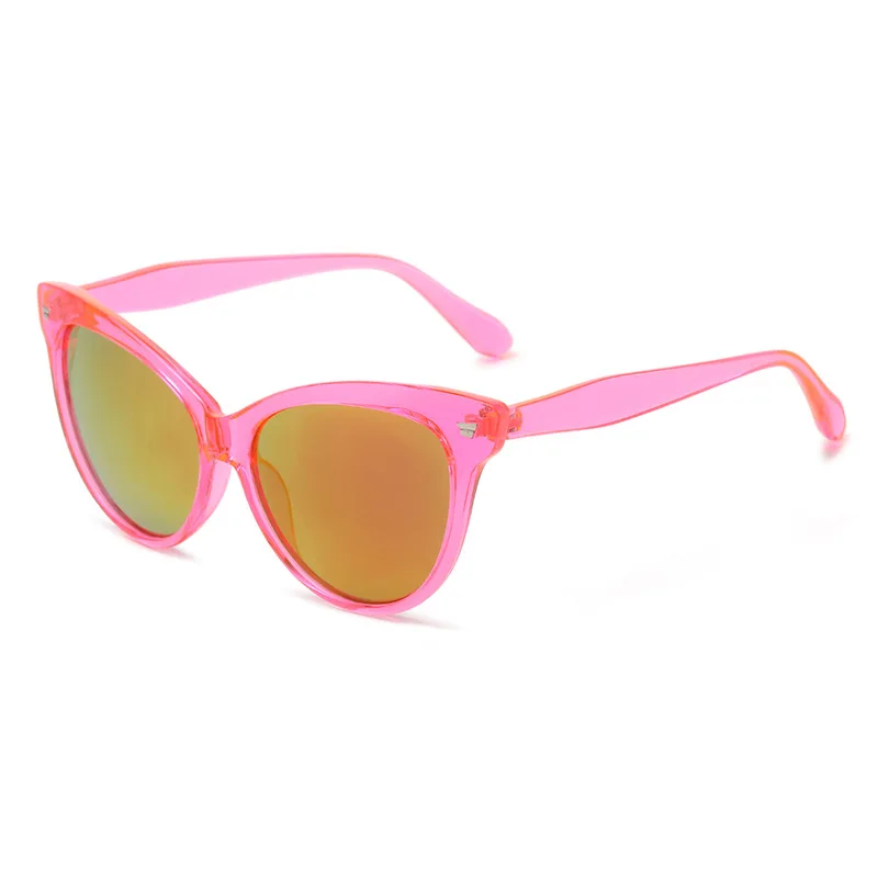 2024 Fashion Trending Style Rivet Candy Color Custom Logo Party Rave Cat Eye Sunglasses Women