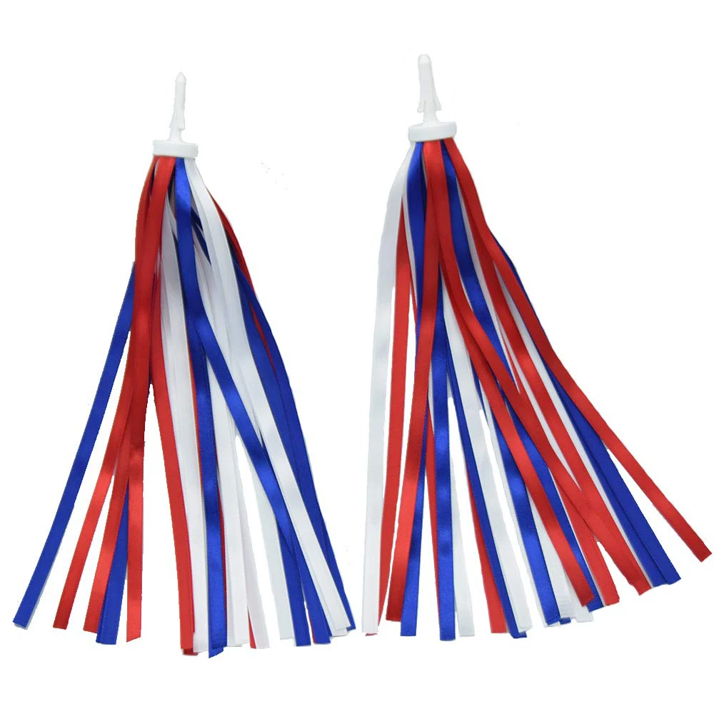 Patriotic Bike Streamers Red White Blue Bike Tassels Ribbon 4th of July Bike Decorations for Bicycle Scooter Tricycle Handlebar