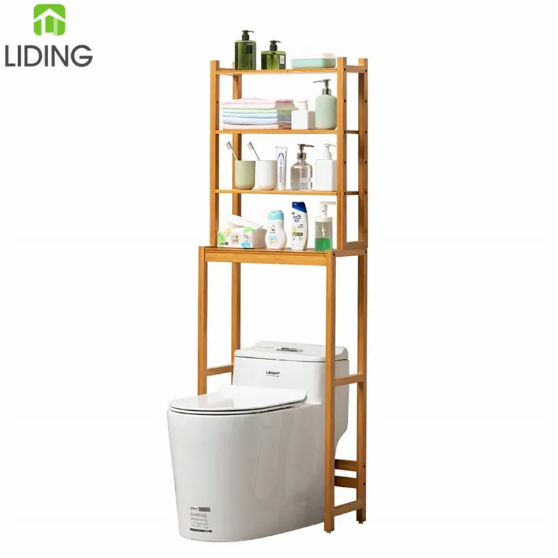 3-Tier Bamboo Over The Toilet Shelf Toilet Storage Rack