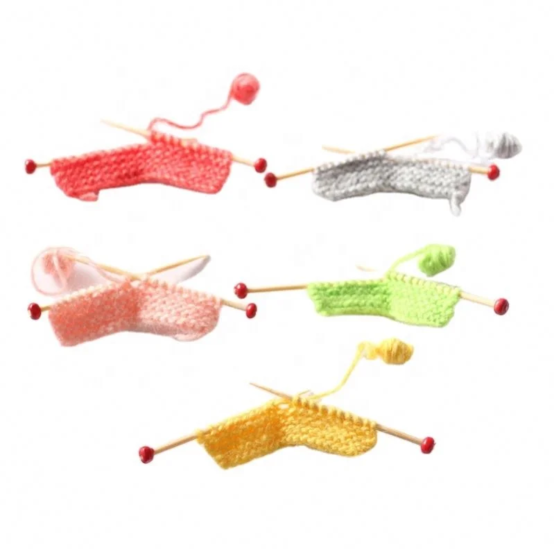 10pcs Handmade Knitted Woven Clothes Sweater Dollhouse Miniature Knitting Yarn Needles Dolls Accessories for Mini Doll