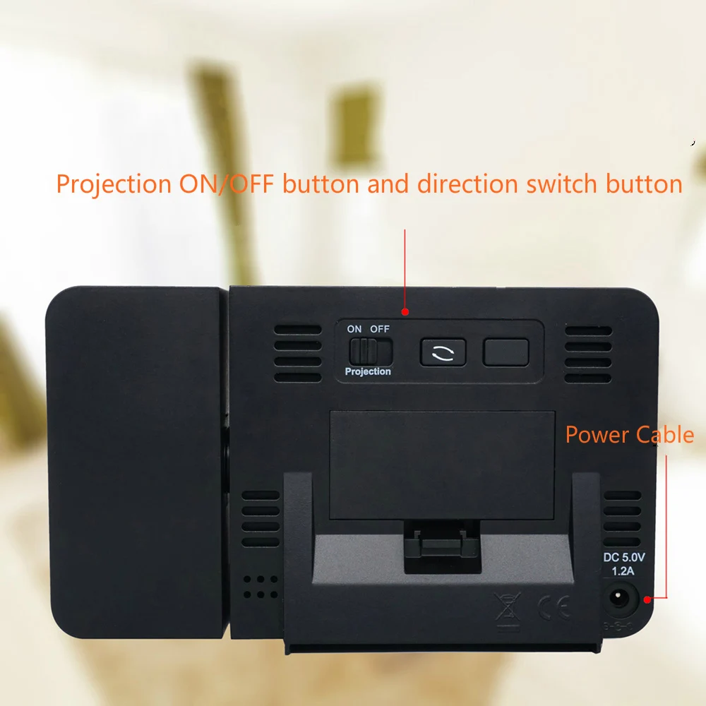 Projection Alarm Clock Digital Snooze Function Backlight Wall Desk Table Clock With Time Projection