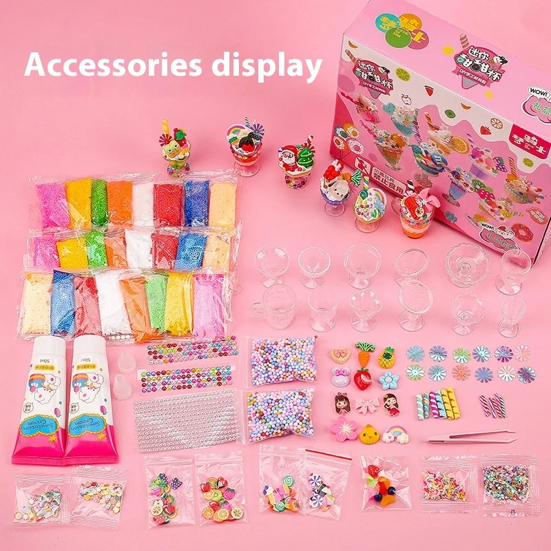 Beautiful Craft Cream Glue Cute Dessert Cup Set Food Toy Children Handmade DIY Cream Glue Toy Kits