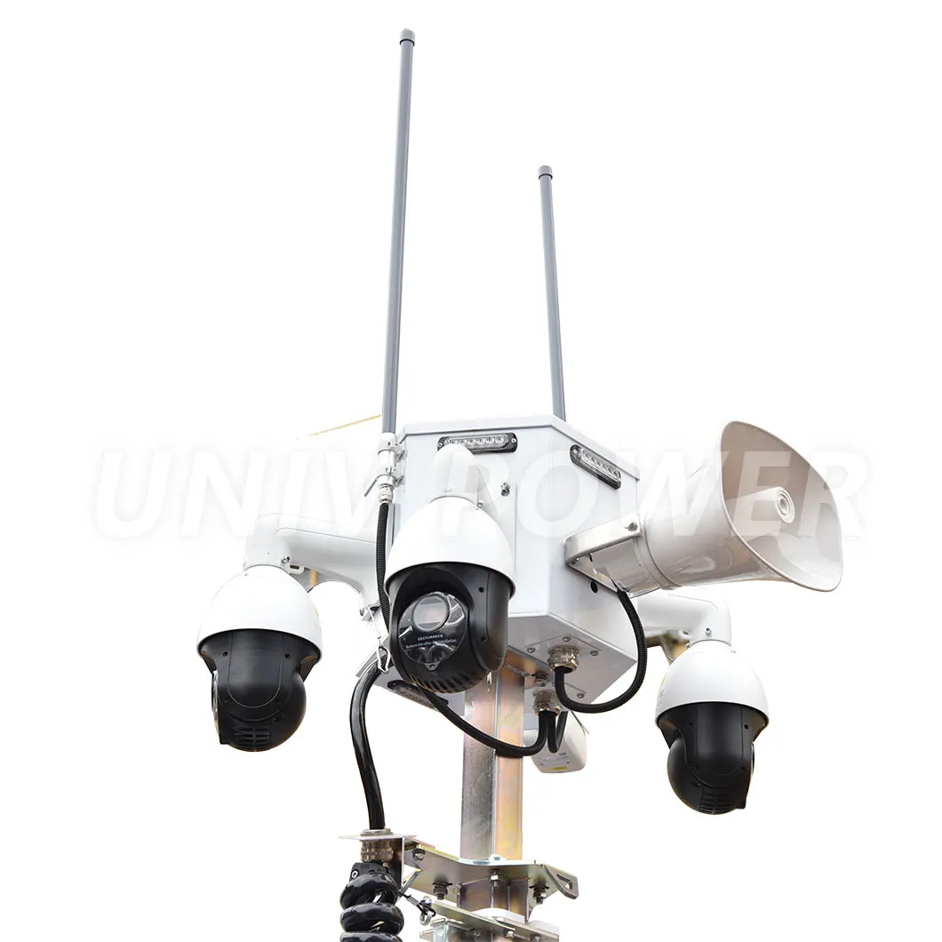 Mobile surveillance trailer with 2 solar panels solar CCTV  trailer with PTZ camera