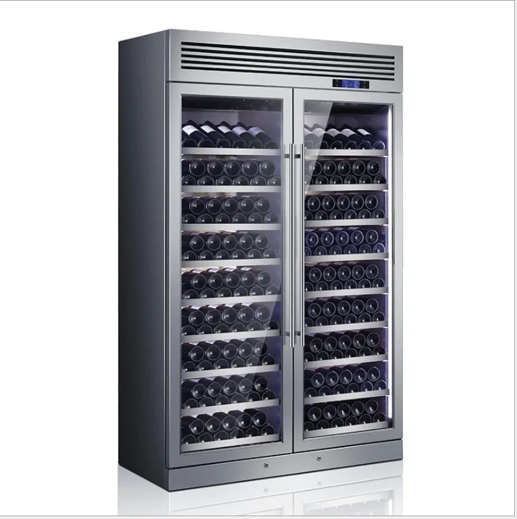 High Quality Refrigerators & Freezers Double Doors Display Fridge Showcases Glass Display Wine Cooler