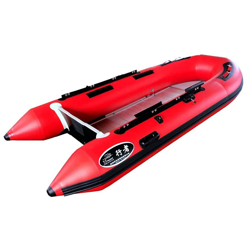 2024 China Factory 1.2mm PVC 2 3 4 5 6 Person Aluminum Floor Cheap Speed Rowing Folding Rigid Inflatable Dinghy Boats