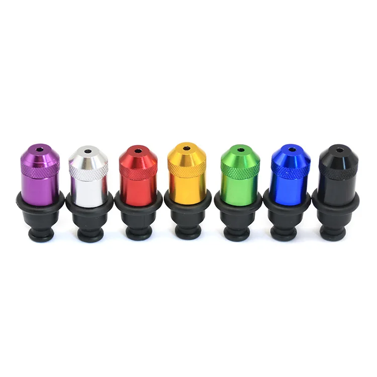 wholesale multi-color rubber pacifier pipe 53MM small aluminum snuff bullet rubber small smoking accessories snuff pipes