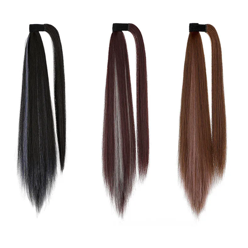 Горячая Распродажа Модный женский цвет конский хвост длинные прямые волосы парик конский хвост градиентные цвета прямые волосы конский хвост