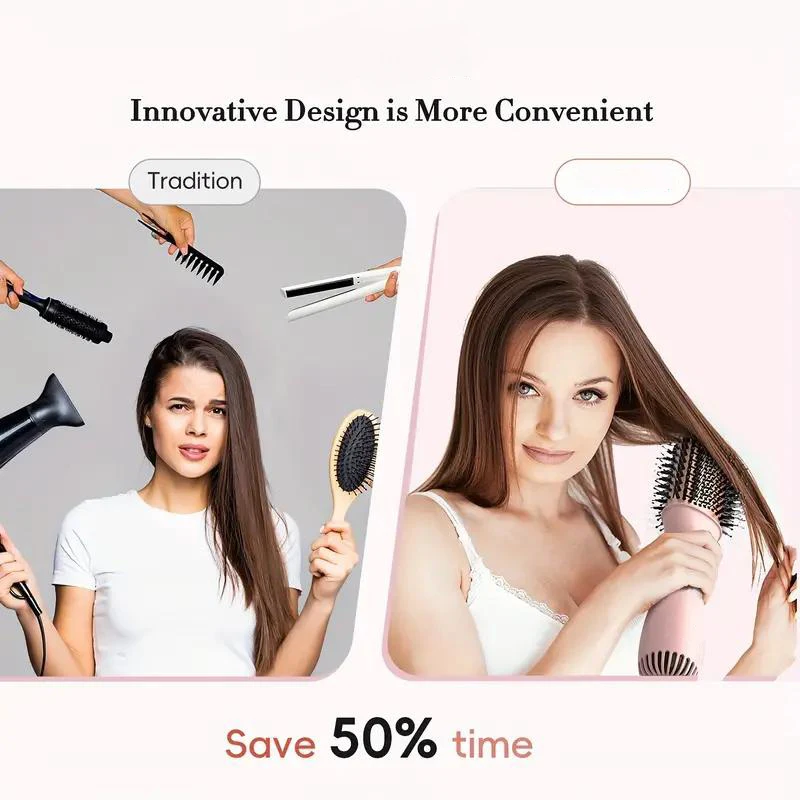 Hot Hair Blow Dryer Brush Hot Air Brush One Step HairDryer Styler Volumizer 4 in 1 for Drying Straightening Curling Volumizing