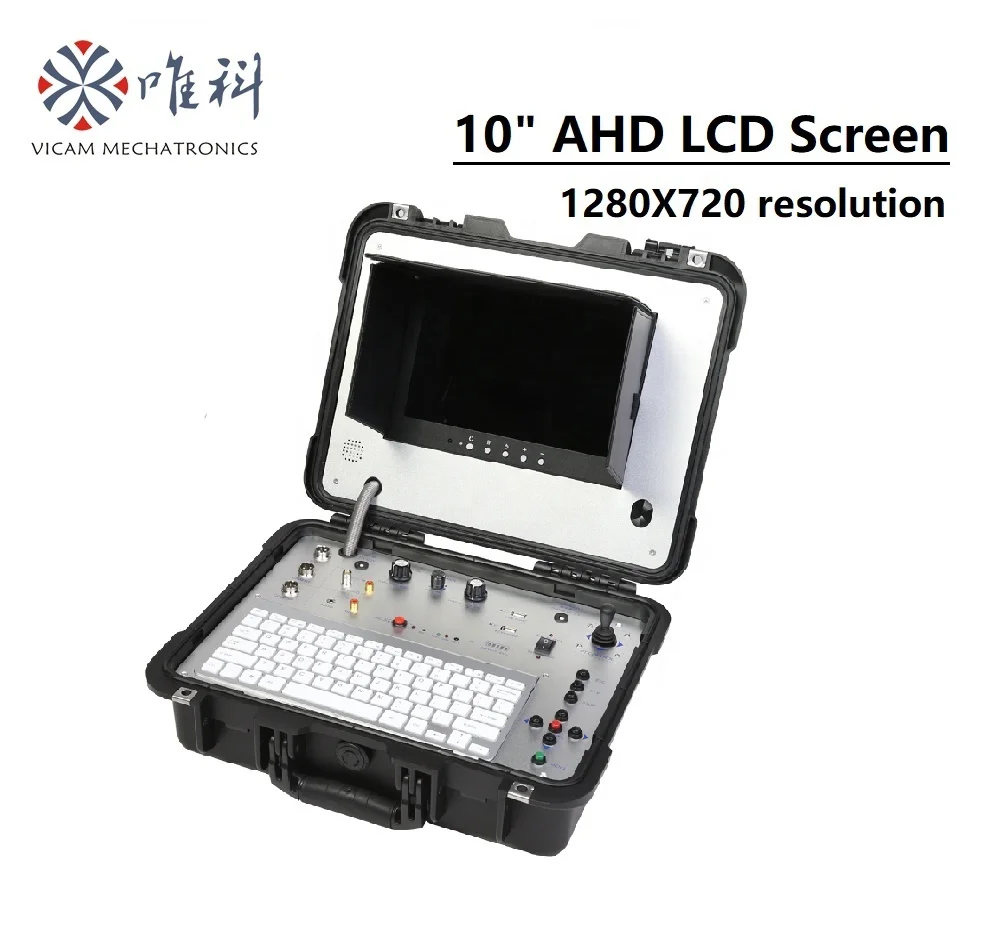 Vicam 50mm Water Well Camera Pipe Inspection 10 inch AHD Screen Pan-Tilt Borehole Cameras 100m to 200m with meter counter