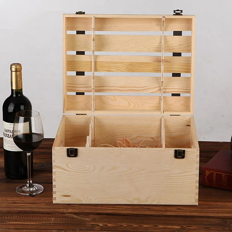 Ready to Ship Double Bottle Wine Box Wood Wooden Decorative Wine Box