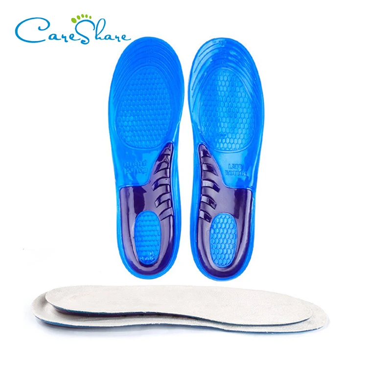Custom Sports Massaging Silicone Gel Insoles Arch Support Orthopedic Plantar Running Insoles For Shoes