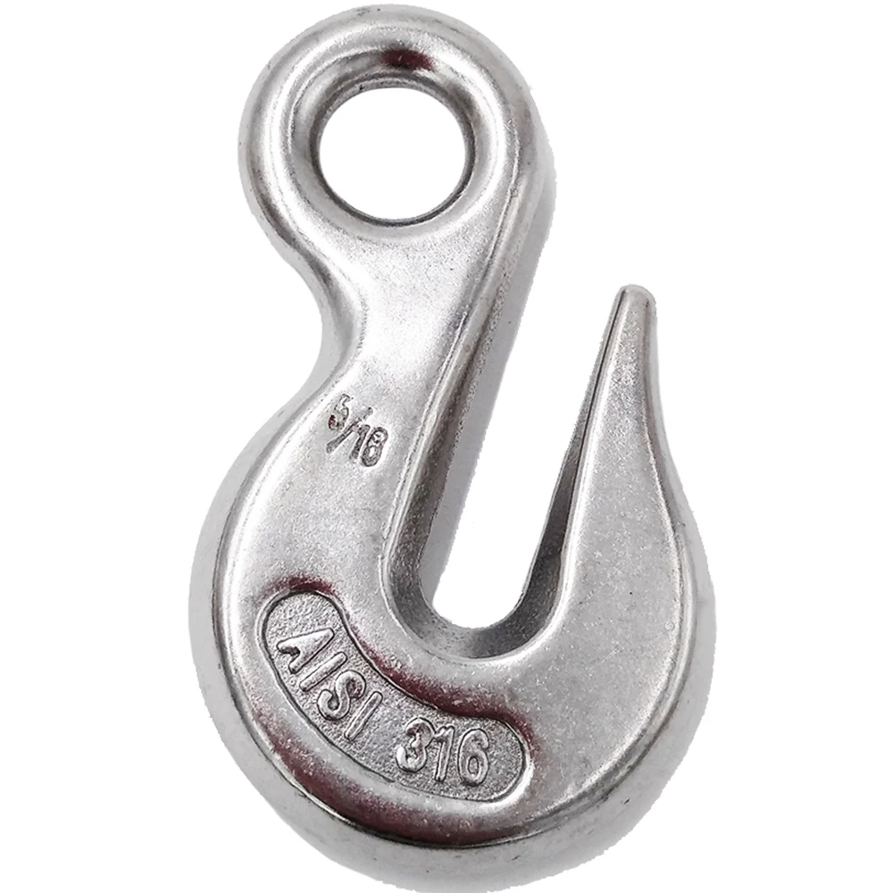 Stainless Steel Hook Heavy Type Cargo Slip Hook SS304 SS316 Eye Chain Grab Hook
